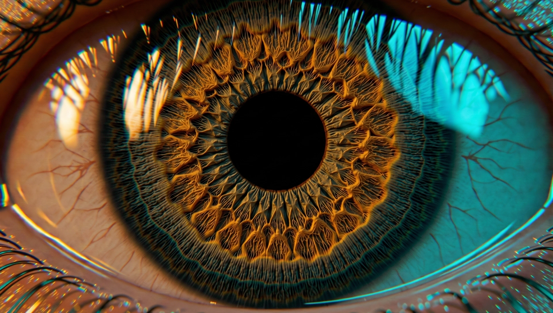 Hyper-detailed biological iris representing ocular health